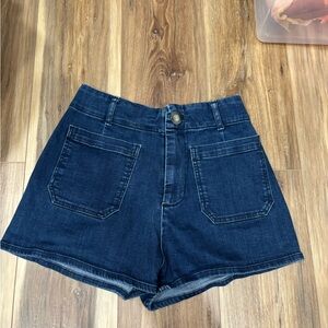 Maeve Dark Blue Jean Shorts